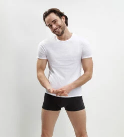 Lot De 2 T-shirts Blancs Col Rond 100% Coton EcoDIM