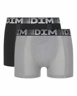 Lot De 2 Boxers Homme Respirants Noir Gris Perle 3D Flex Air -Offres DIM Boutique D01N1G2 9LU 02