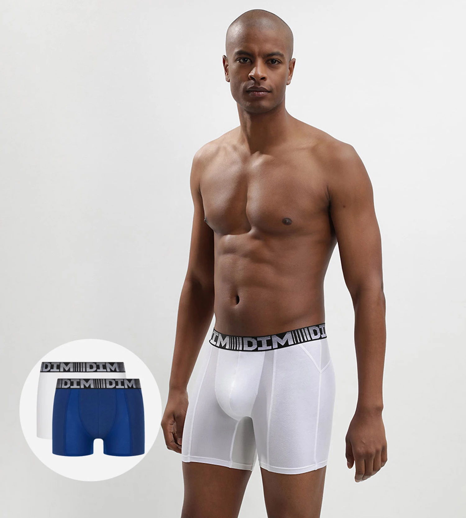 Lot De 2 Boxers Longs Homme Respirants Bleu Blanc 3D Flex Air 3 Lot De 2 Boxers Longs Homme Respirants Bleu Blanc 3D Flex Air