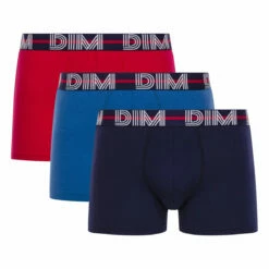 Lot De 3 Boxers Rouge, Bleu Nuit Et Bleu Clair - Dim Powerful -Offres DIM Boutique D01QUT3 87K 02