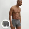 Lot De 2 Boxers Homme En Coton Extensible Vert Olive Stay And Fit -Offres DIM Boutique D02CSG2 AA4 01