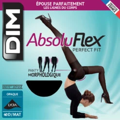Collant Noir AbsoluFlex Opaque 40D -Offres DIM Boutique D02Y8E1 0HZ 06