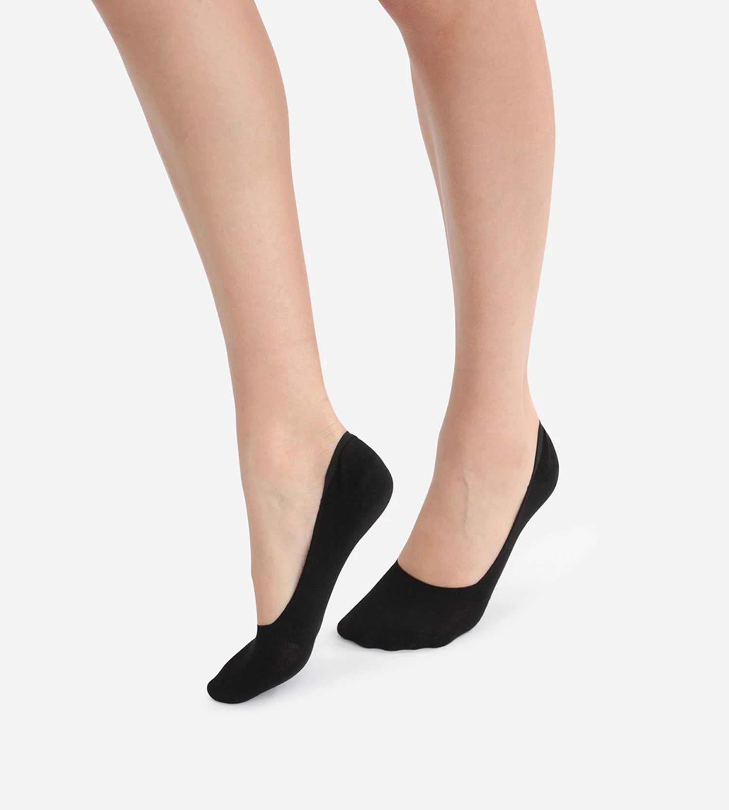 Lot De 2 Paires De Protège-pieds Noirs En Coton Femme 4 Lot De 2 Paires De Protège-pieds Noirs En Coton Femme – Image 2