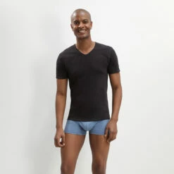 Lot De 2 T-shirts Col V Thermorégulation Active Noir X-TEMP® Dim