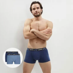 Lot De 2 Boxers X-TEMP® Bleu Jean, Bleu Eclipse En Coton Stretch