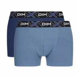 Lot De 2 Boxers X-TEMP® Bleu Jean, Bleu Eclipse En Coton Stretch -Offres DIM Boutique D041BT2 8NX 02