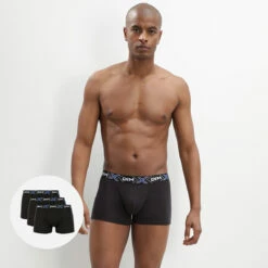 Lot De 3 Boxers Noirs X-TEMP® En Coton Stretch Pour Homme -Offres DIM Boutique D041BT3 0HZ 01 1