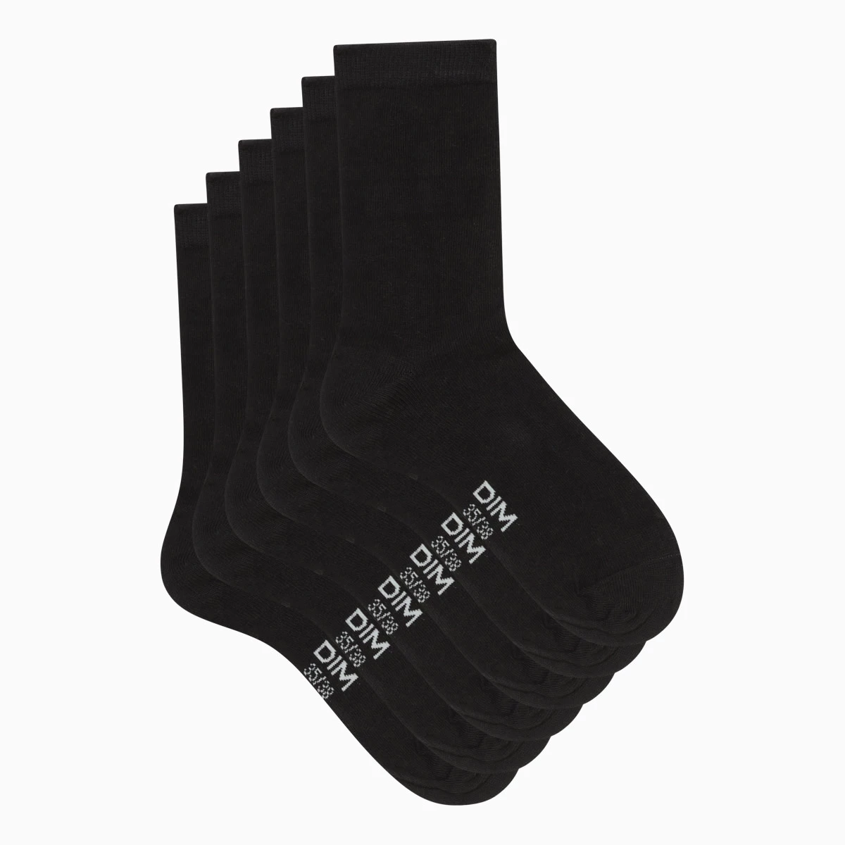 Lot De 3 Paires De Chaussettes Femme En Coton Noir Dim Basic Coton 5 Lot De 3 Paires De Chaussettes Femme En Coton Noir Dim Basic Coton – Image 3