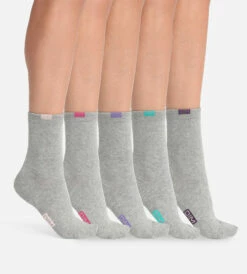 Lot De 5 Paires De Chaussettes Femme Coton Mélangé Gris Clair ECODIM 6 Lot De 5 Paires De Chaussettes Femme Coton Mélangé Gris Clair ECODIM -Offres DIM Boutique D06KIM5 6IZ 01 1