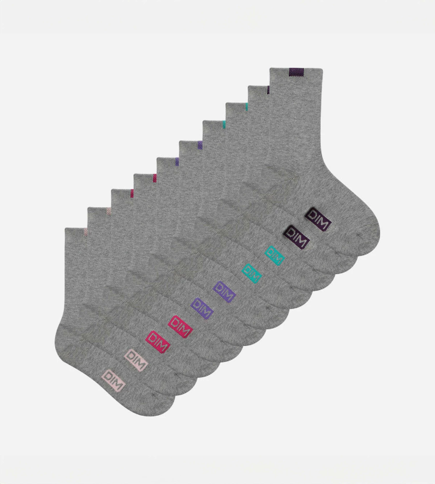 Lot De 5 Paires De Chaussettes Femme Coton Mélangé Gris Clair ECODIM 5 Lot De 5 Paires De Chaussettes Femme Coton Mélangé Gris Clair ECODIM – Image 3