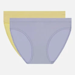 Lot De 2 Culottes Seconde Peau Coton Et Nylon Bleu Jaune Oh My Dim’s -Offres DIM Boutique D06W6M2 ALS 05