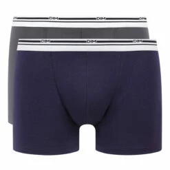 Lot De 2 Boxers Homme En Coton Stretch Bleu Gris Classic Colors -Offres DIM Boutique D06XPT2 A9Z 03