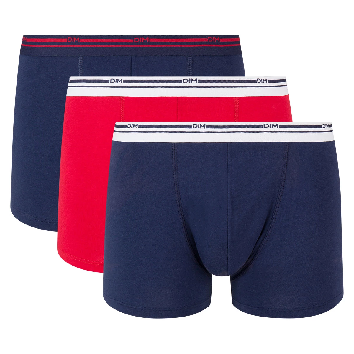 Lot De 3 Boxers Coton Stretch Bleu Denim Et Rouge Lave Daily Colors 5 Lot De 3 Boxers Coton Stretch Bleu Denim Et Rouge Lave Daily Colors â Image 3