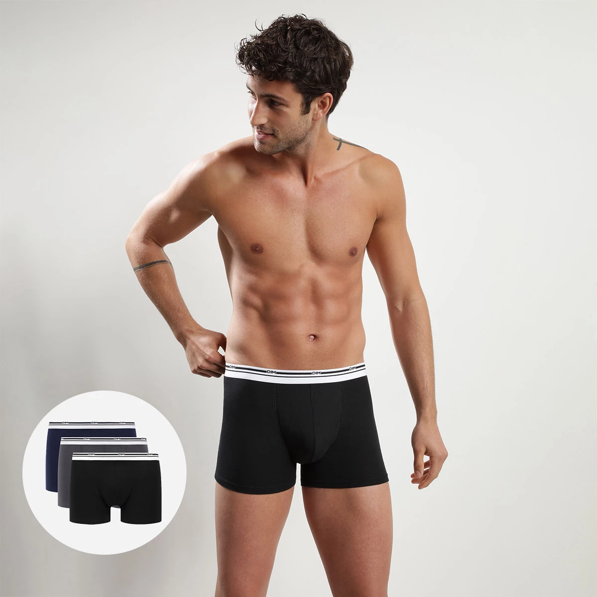 Lot De 3 Boxers Homme En Coton Stretch Noir Bleu Gris Classic Colors 4 Lot De 3 Boxers Homme En Coton Stretch Noir Bleu Gris Classic Colors – Image 2