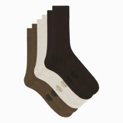 Lot De 3 Paires De Chaussettes Homme Kaki Marron Dim Basic Coton -Offres DIM Boutique D06ZAM3 AP4 02