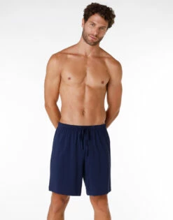 Short De Pyjama Homme En Jersey 100% Coton, Bleu Marine