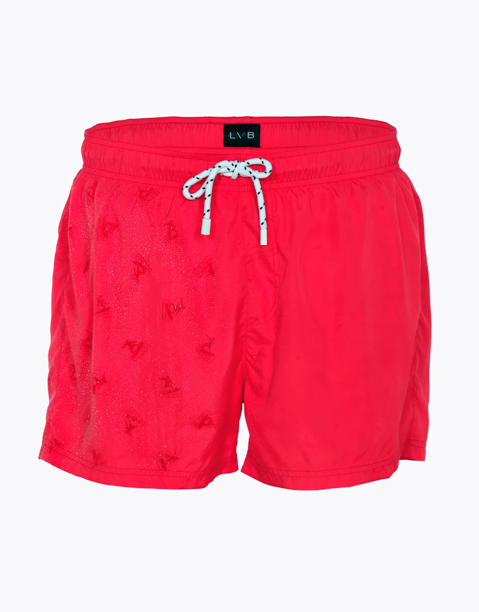 Maillot De Bain Court Pour Homme Rouge Avec Imprimé Surf 6 Maillot De Bain Court Pour Homme Rouge Avec Imprimé Surf – Image 4