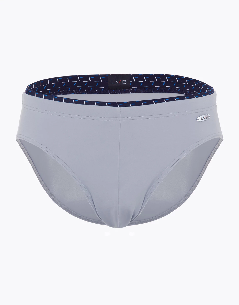 Slip De Bain Gris Clair Pour Homme En Microfibre 6 Slip De Bain Gris Clair Pour Homme En Microfibre – Image 4