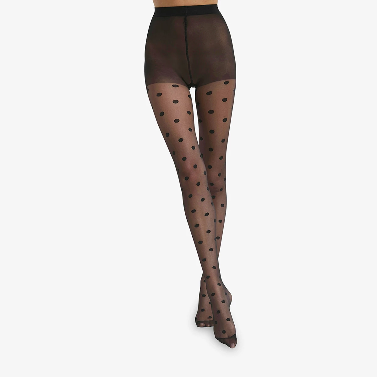 Collant Femme En Voilage Noir 19D à Gros Pois Dim Style 7 Collant Femme En Voilage Noir 19D à Gros Pois Dim Style – Image 5