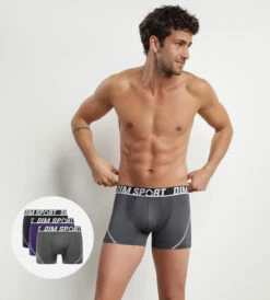 Lot De 3 Boxers Homme Microfibre Thermoregulatrice Violet Dim Sport -Offres DIM Boutique D08EWG3 A9M 01 1
