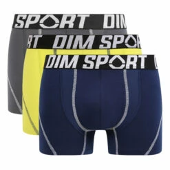 Lot De 3 Boxers Homme Thermoregulateurs En Coton Gris Vert Dim Sport -Offres DIM Boutique D08EXG3 A9L 03
