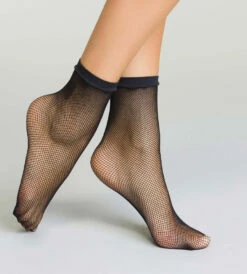 Socquettes Noires En Résille Pour Femme Style -Offres DIM Boutique D08ZDM1 0HZ 01 1
