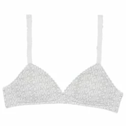 Devant 25 Soutien-gorge Triangle Imprimé Logo Blanc DIM Touch Girl