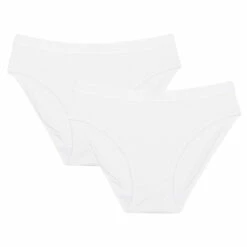 Lot De 2 Culottes Fille Blanc Et Noir - Pocket Micro