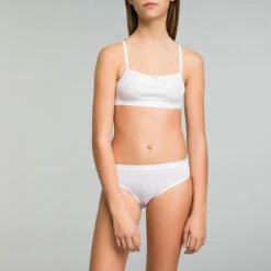 Lot De 2 Culottes Fille Blanches Imprimé Logo Pocket Basic -Offres DIM Boutique D092YP2 0HY 01