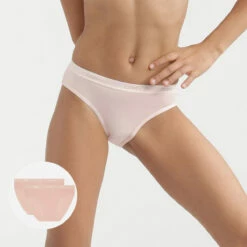 Lot De 2 Culottes Rose Poudré En Coton Stretch DIM Girl