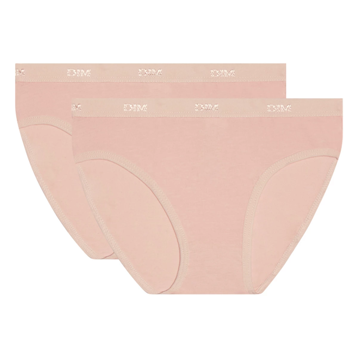 Lot De 2 Culottes Rose Poudré En Coton Stretch DIM Girl 6 Lot De 2 Culottes Rose Poudré En Coton Stretch DIM Girl – Image 4