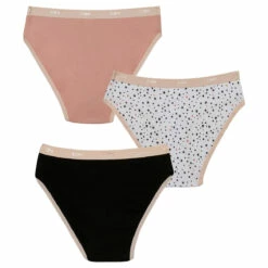 Lot De 3 Slips Fille Coton Stretch Motif étoiles Noir Rose Les Pockets -Offres DIM Boutique D093GP3 AIC 02 ghost back