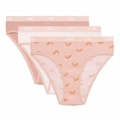 Lot De 3 Slips Fille Coton Stretch Motif Arc-en-ciel Rose Les Pockets -Offres DIM Boutique D093GP3 AID 03