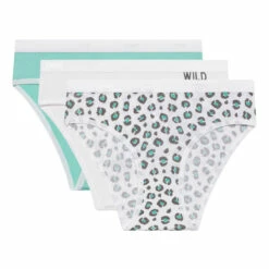 Lot De 3 Slips Fille En Coton Motif Leopard Blanc Menthe Les Pockets -Offres DIM Boutique D093GP3 AIF 03