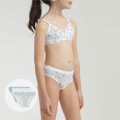 Lot De 3 Slips Fille En Coton Stretch Motif Liberty Blanc Les Pockets -Offres DIM Boutique D093IP3 AI9 04