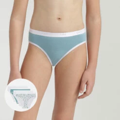 Devant 17 Lot De 4 Slips Fille En Coton Stretch Motif Liberty Blanc Les Pockets