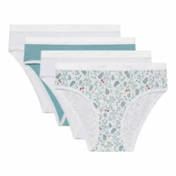 Lot De 4 Slips Fille En Coton Stretch Motif Liberty Blanc Les Pockets -Offres DIM Boutique D093IP4 AIA 03