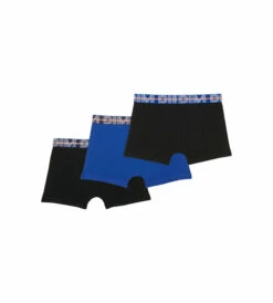 Lot De 3 Boxers Garçon Coton Stretch Ceinture Contrastée Bleu EcoDim -Offres DIM Boutique D096SC3 295 02