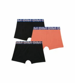 Lot De 3 Boxers Garçon Coton Stretch Ceinture Contrastée Orange EcoDim