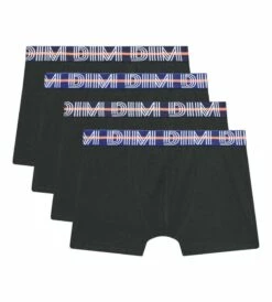 Lot De 4 Boxers Garçon Coton Stretch Ceinture Contrastée Noir EcoDim -Offres DIM Boutique D096SC4 0HZ 03