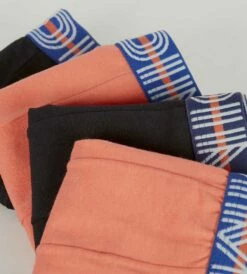 Lot De 4 Boxers Garçon Coton Stretch Ceinture Contrastée Orange EcoDim -Offres DIM Boutique D096SC4 AGB 03