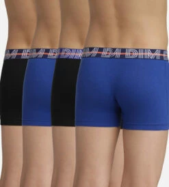 Lot De 4 Boxers Garçon Coton Stretch Ceinture Contrastée Bleu EcoDim -Offres DIM Boutique D096SC4 AGC 02