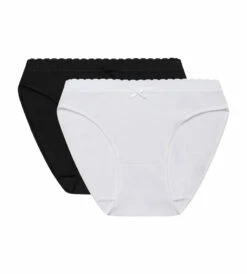 Lot De 2 Culottes Pour Femme Noir Et Blanc DIM Fashion -Offres DIM Boutique D09AJP2 0CA 05