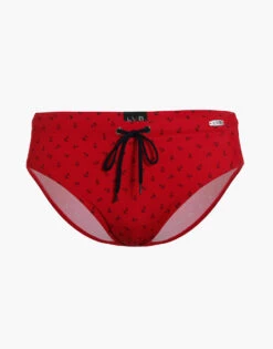 Slip De Bain Rouge à Imprimé Ancres Contrasté 9 Slip De Bain Rouge à Imprimé Ancres Contrasté -Offres DIM Boutique D09D1PA 9XU 06