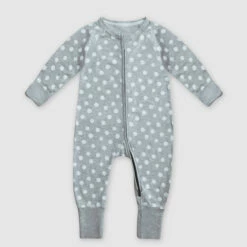 Pyjama Bébé Zippé En Coton Stretch Gris Imprimé Pois Blanc Dim ZIPPY ®