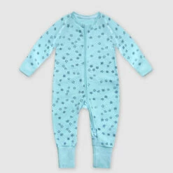 Pyjama Bébé Zippé Coton Stretch Bleu Clair Imprimé Pluie D'étoile Dim ZIPPY ®