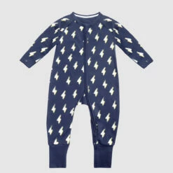Pyjama Bébé Zippé Coton Stretch Gris Foncé Imprimé éclair Héro Dim ZIPPY ®