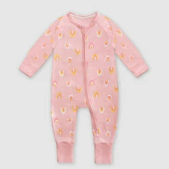 Pyjama Bébé Zippé En Coton Stretch Rose Imprimé Rainbow Dim ZIPPY ®
