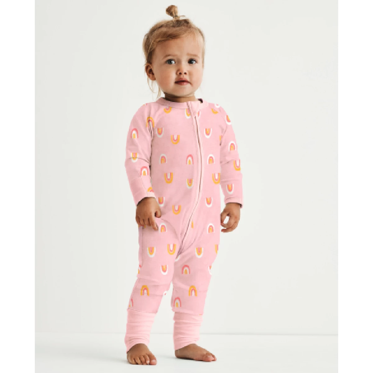 Pyjama Bébé Zippé En Coton Stretch Rose Imprimé Rainbow Dim ZIPPY ® 5 Pyjama Bébé Zippé En Coton Stretch Rose Imprimé Rainbow Dim ZIPPY ® – Image 3