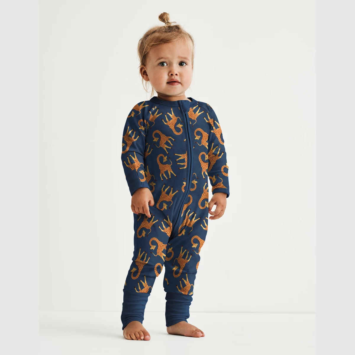 Pyjama Bébé Zippé En Coton Stretch Bleu Imprimé Girafe Dim ZIPPY ® 5 Pyjama Bébé Zippé En Coton Stretch Bleu Imprimé Girafe Dim ZIPPY ® – Image 3